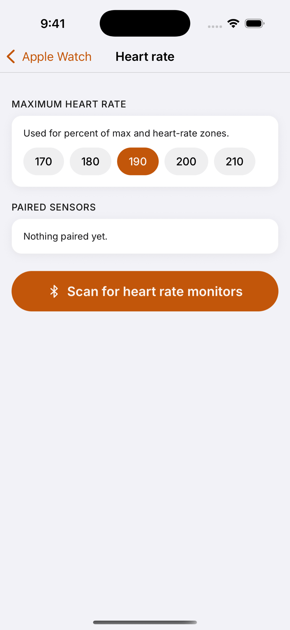 Live heart rate during a run