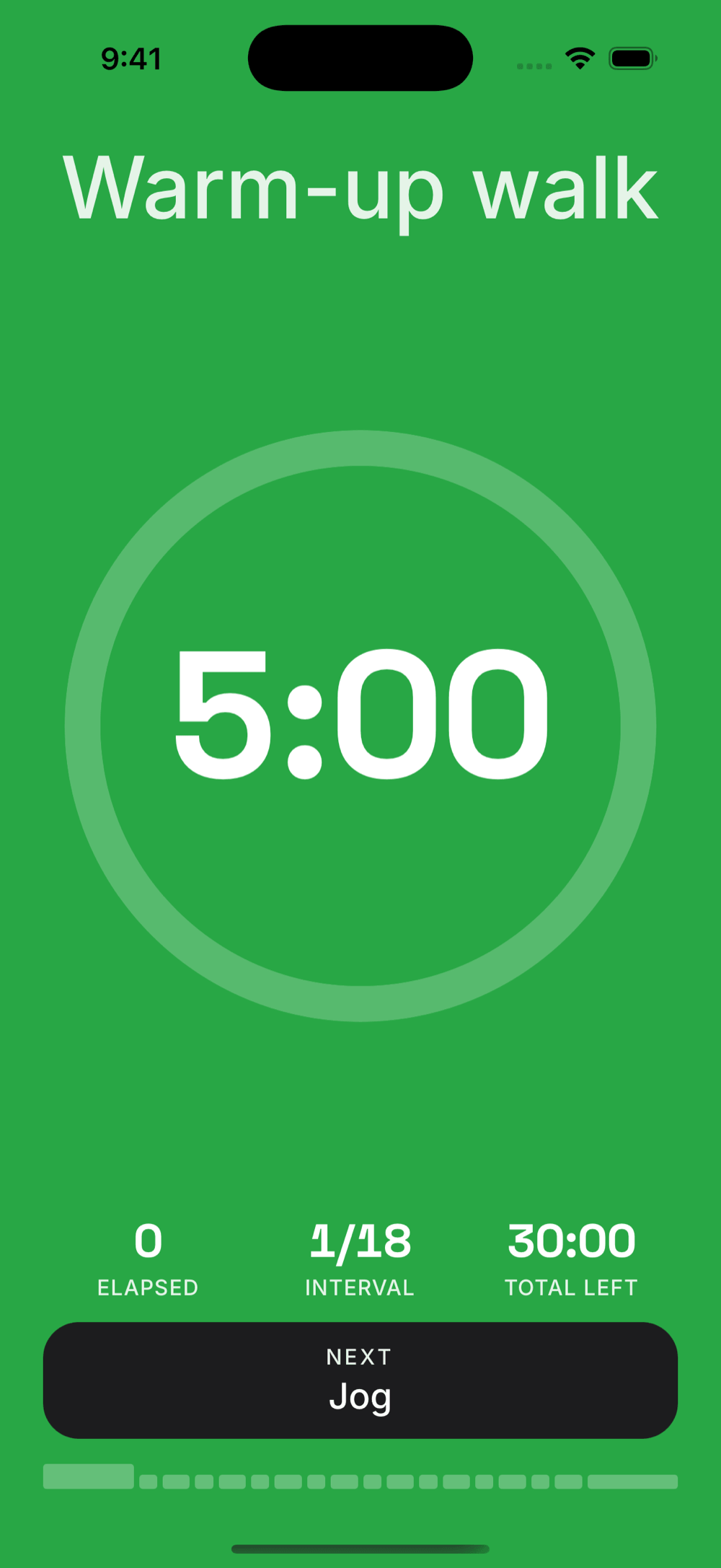 A timer running with a progress ring