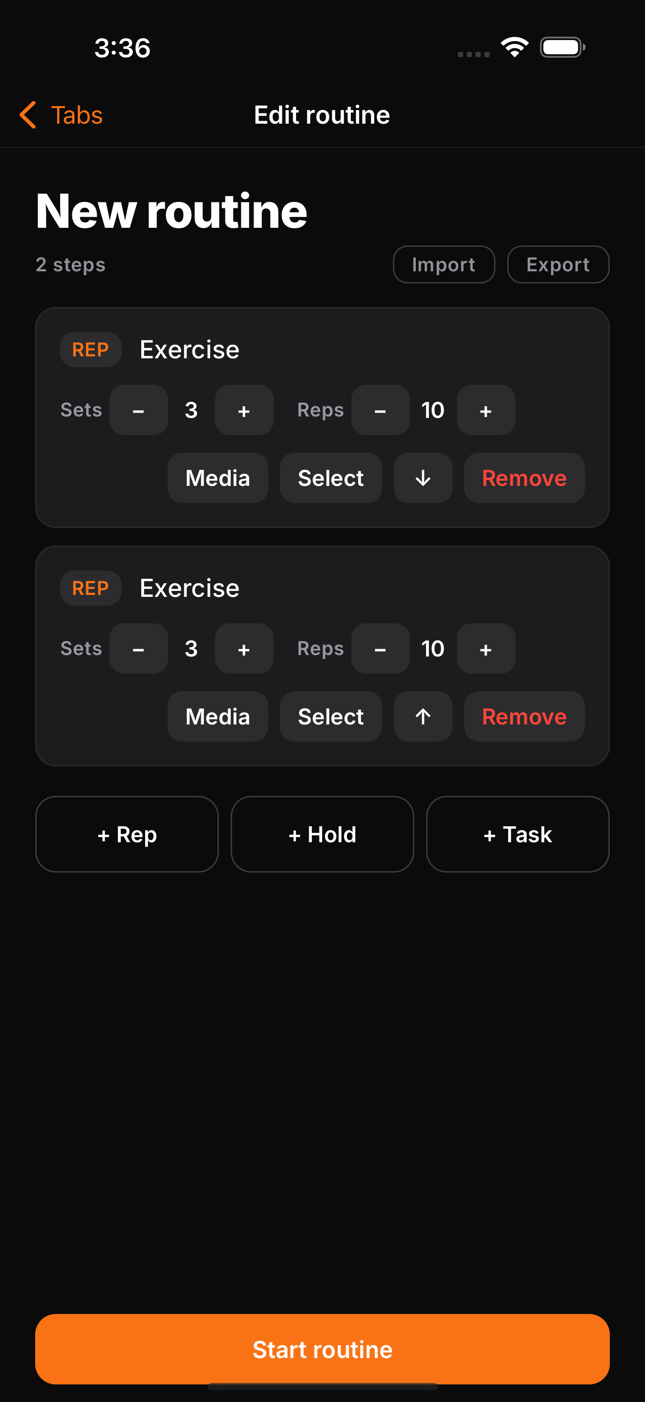 Building a routine