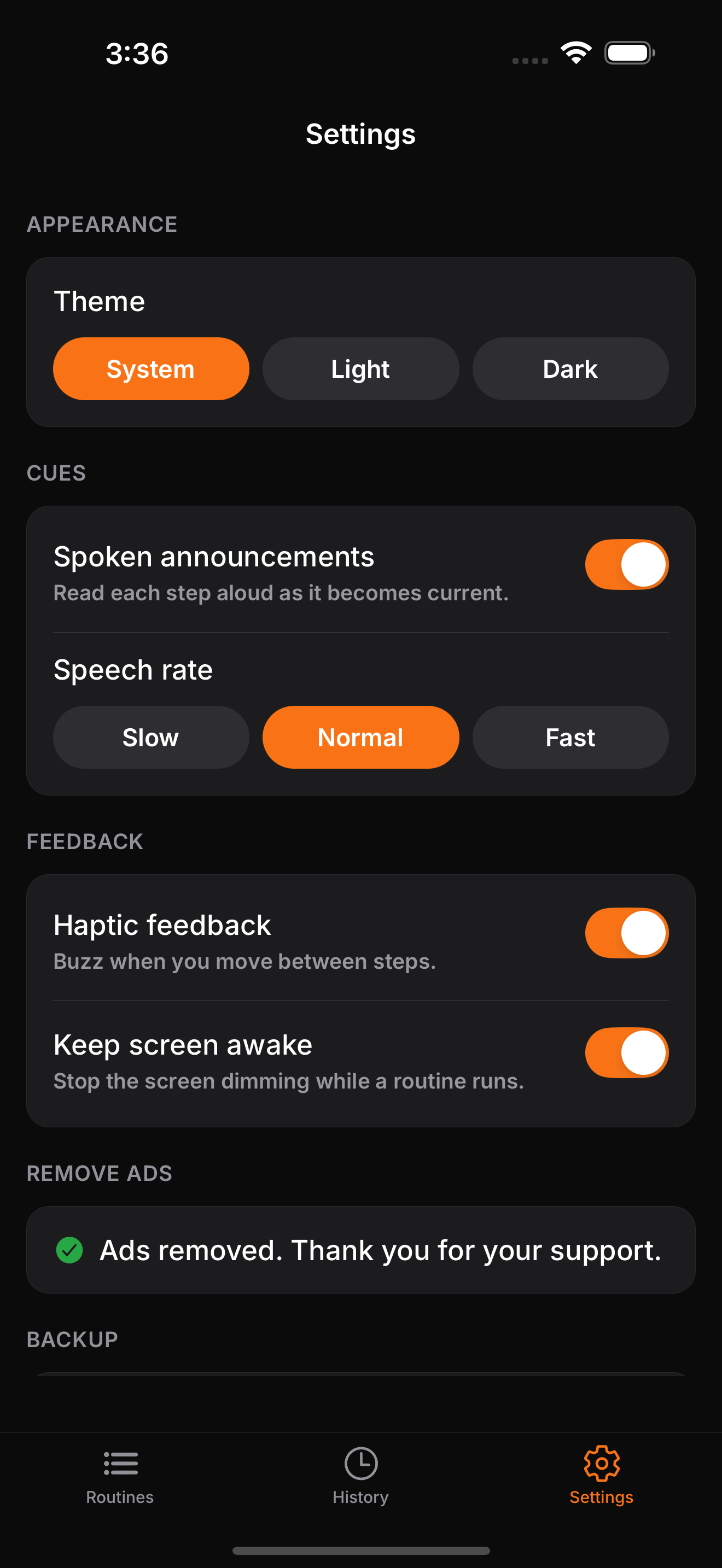 Settings
